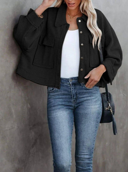 Button Up Long Sleeve Jacket - TayDiane