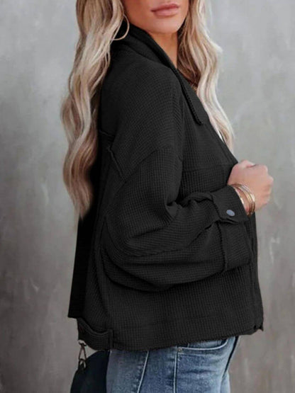 Button Up Long Sleeve Jacket - TayDiane