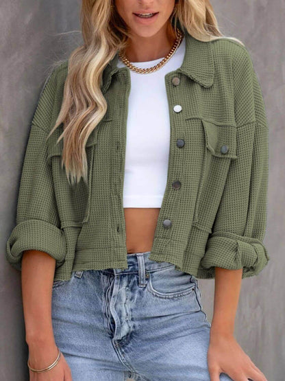 Button Up Long Sleeve Jacket - TayDiane