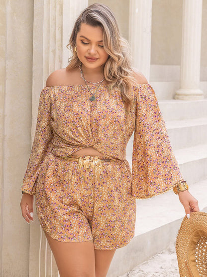 Floral Off-Shoulder Shorts Set