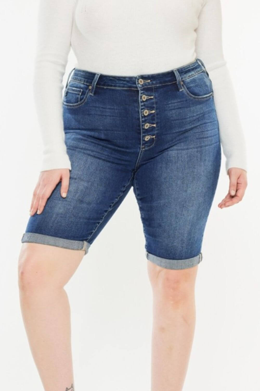 Button Fly Denim Shorts