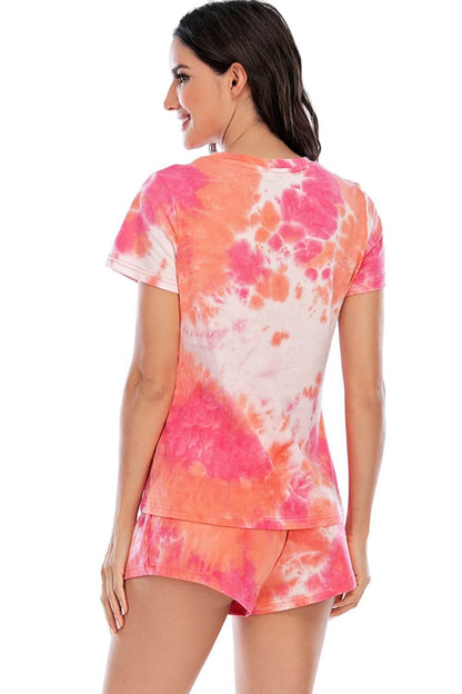 Tie-Dye Short Sleeve Lounge Set