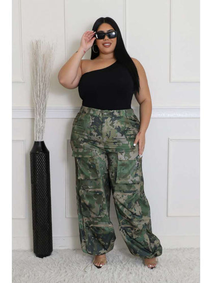 Camouflage Cargo Pants with Pocket Detail - TayDiane