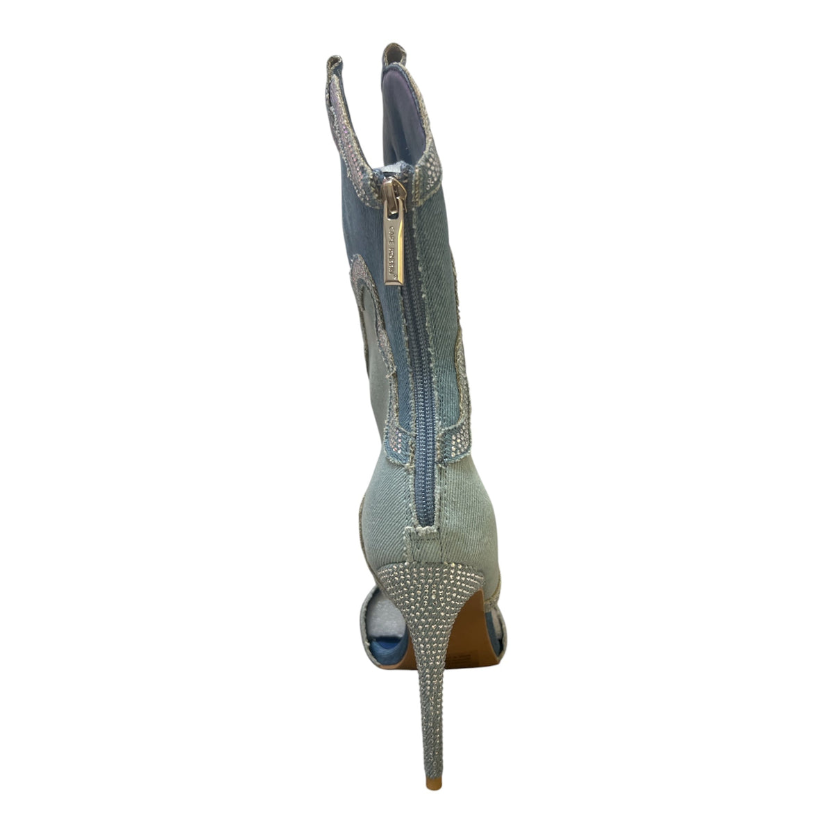 Cape Robbin Denim Rhinestone Western Stiletto Boots - Taydiane