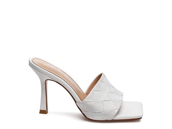 Carmen High Heeled Woven Square Toe Sandal - TayDiane