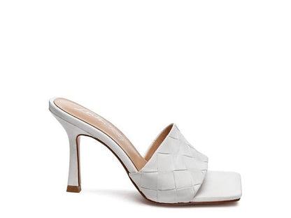 Carmen High Heeled Woven Square Toe Sandal - TayDiane