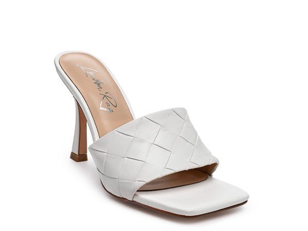 Carmen High Heeled Woven Square Toe Sandal - TayDiane