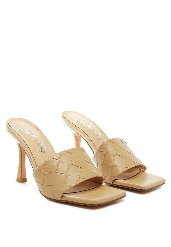 Carmen High Heeled Woven Square Toe Sandal - TayDiane