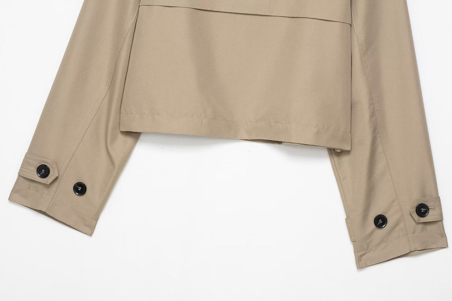 Casual Double Breasted Short Trench Coat - TayDiane
