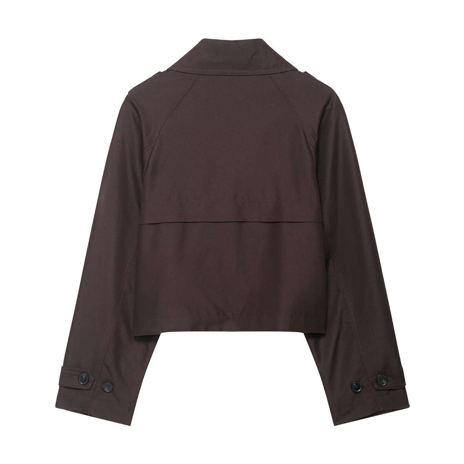 Casual Double Breasted Short Trench Coat - TayDiane