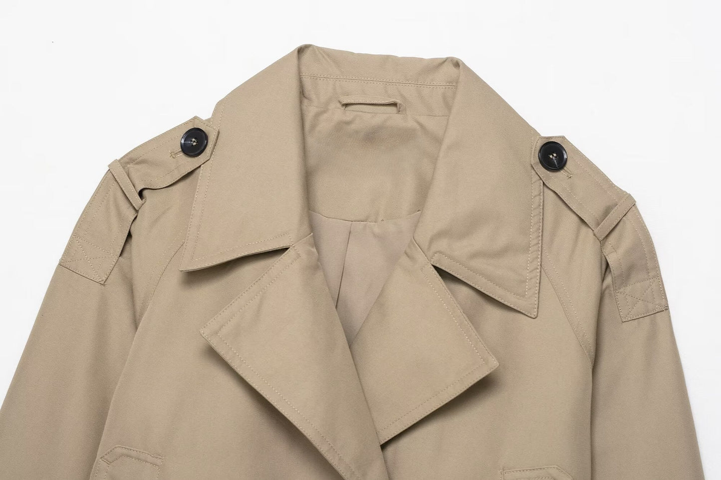 Casual Double Breasted Short Trench Coat - TayDiane