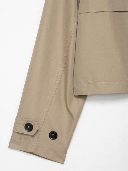 Casual Double Breasted Short Trench Coat - TayDiane