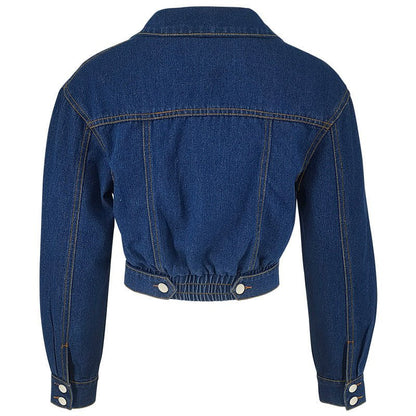 Casual Long Sleeve Cropped Denim Jacket - TayDiane