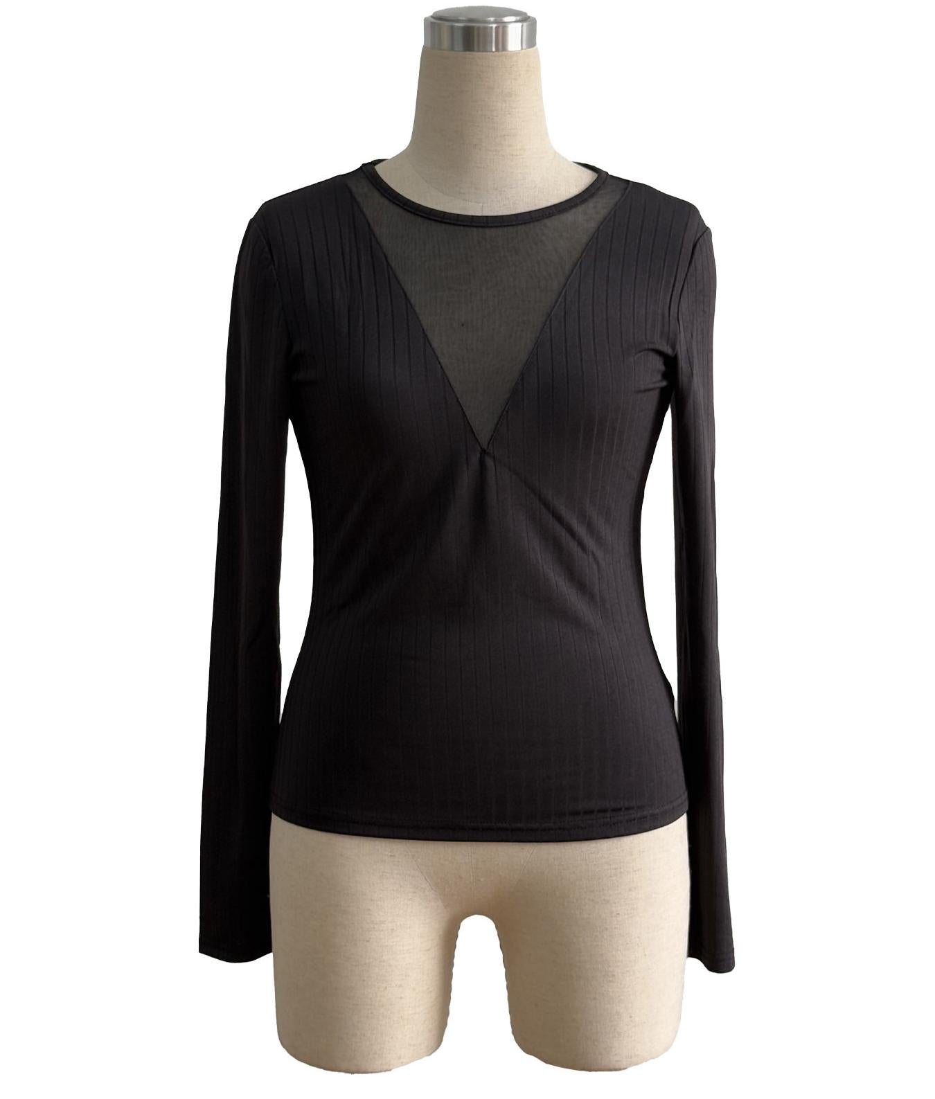 Casual Sheer Long Sleeve Top - TayDiane