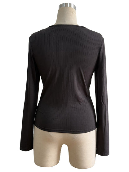 Casual Sheer Long Sleeve Top - TayDiane