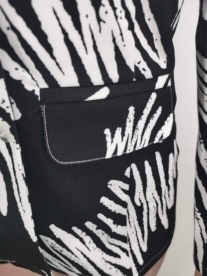 Casual Single Breasted Printed Blazer - TayDiane