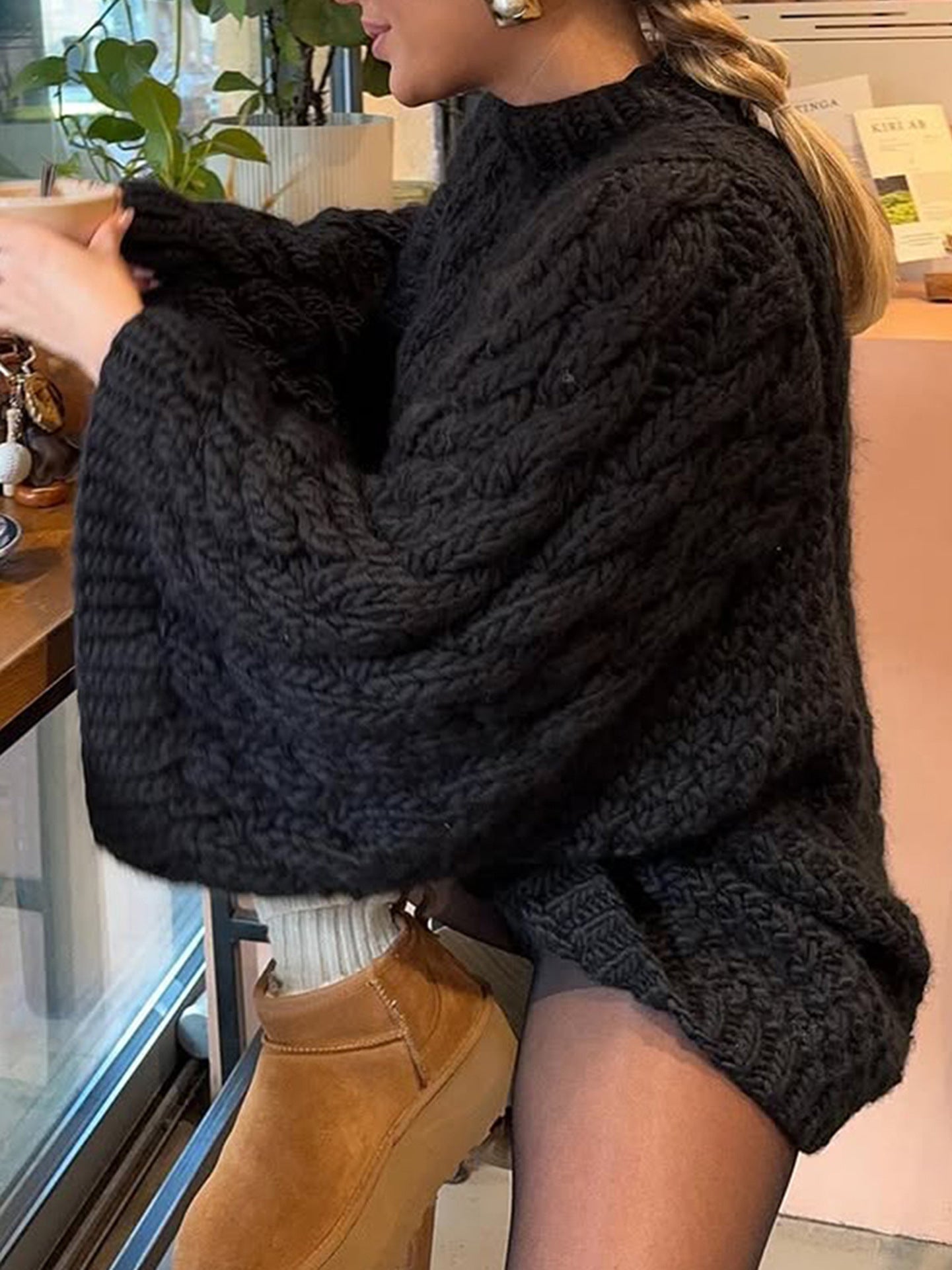 Casual Vacation Wool Long Sleeve Coat Sweater Women Clothing Autumn Winter - TayDiane