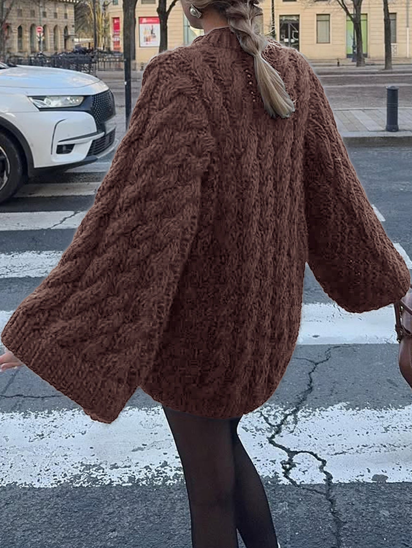 Casual Vacation Wool Long Sleeve Coat Sweater Women Clothing Autumn Winter - TayDiane