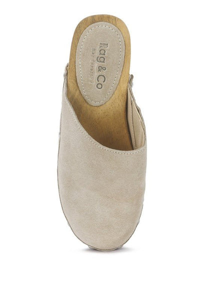 Cedrus Fine Suede Studded Clog Mules - TayDiane