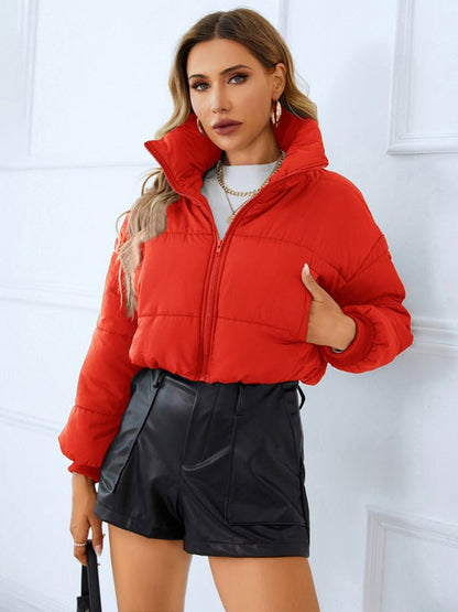 Chic Cropped Puffer Jacket - TayDiane