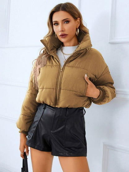 Chic Cropped Puffer Jacket - TayDiane