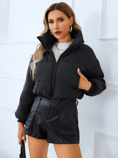 Chic Cropped Puffer Jacket - TayDiane