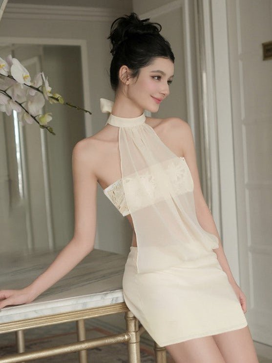 Chic Halter Neck Mini Dress - Taydiane