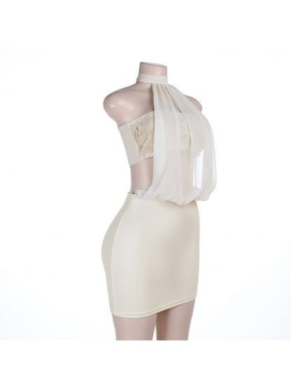 Chic Halter Neck Mini Dress - Taydiane