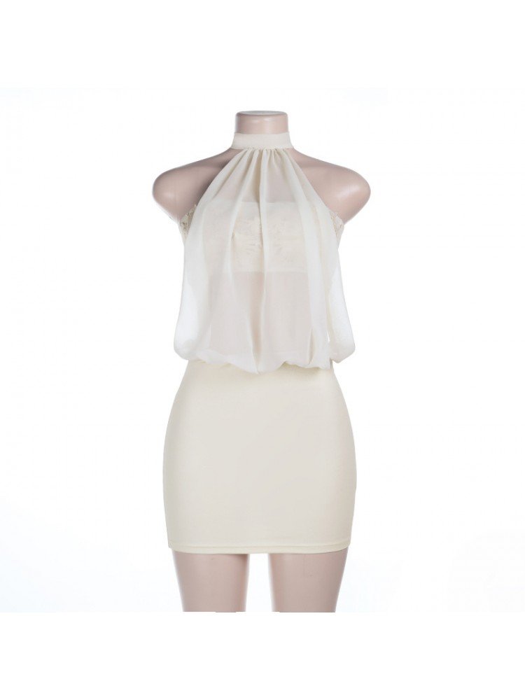 Chic Halter Neck Mini Dress - Taydiane