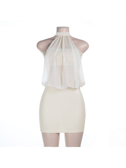 Chic Halter Neck Mini Dress - Taydiane
