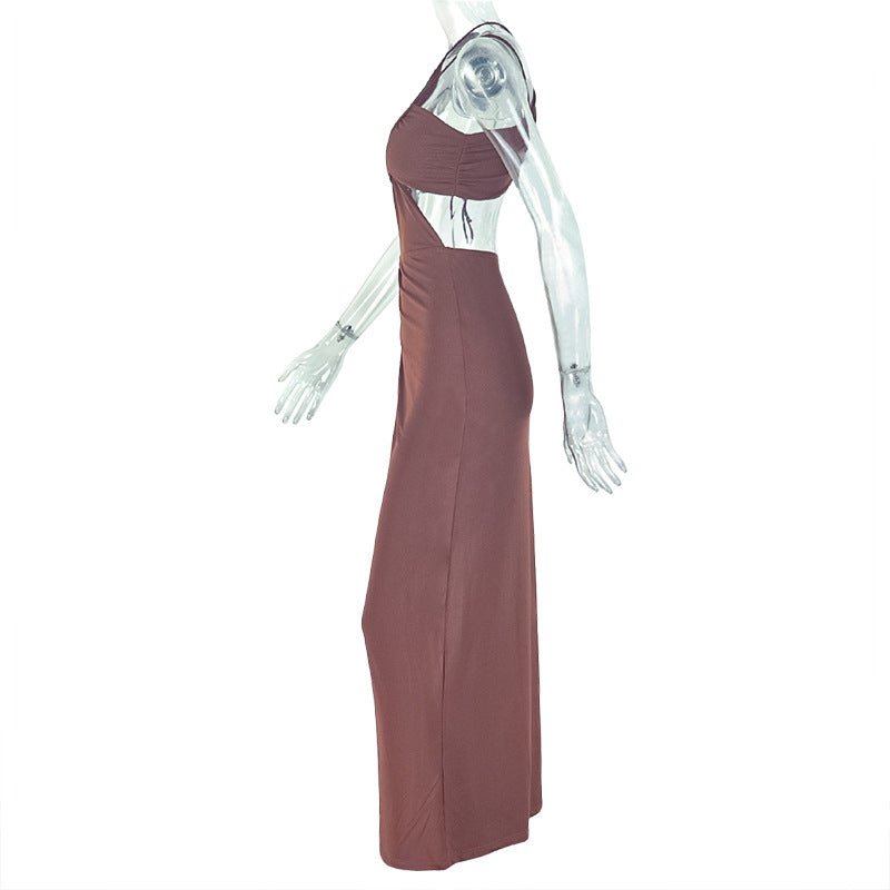 Chic One - Shoulder Asymmetric Maxi Dress - TayDiane