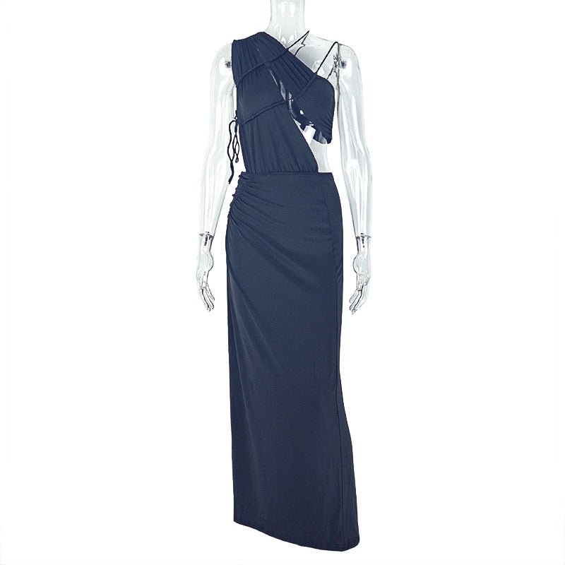 Chic One - Shoulder Asymmetric Maxi Dress - TayDiane