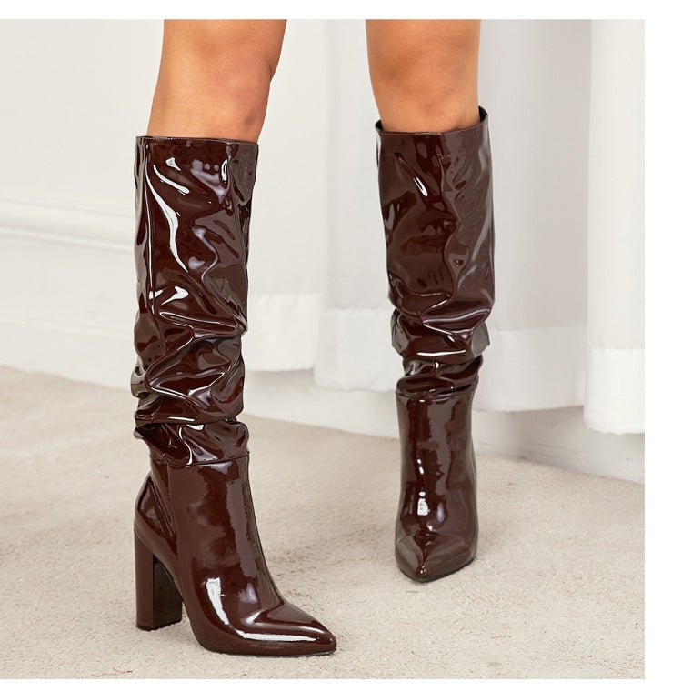 Chic Slouchy Mid - Calf Boots - TayDiane