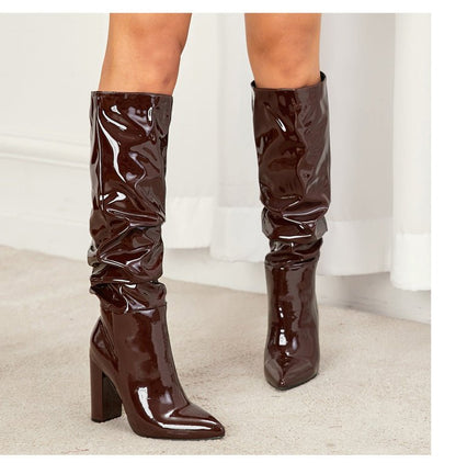 Chic Slouchy Mid - Calf Boots - TayDiane