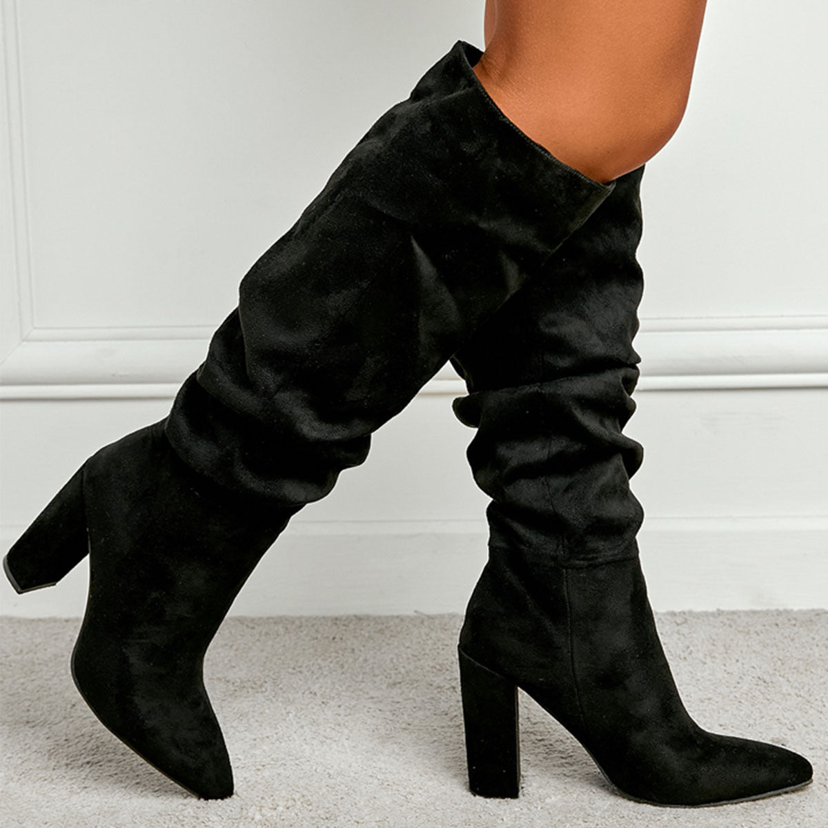 Chic Slouchy Mid - Calf Boots - TayDiane