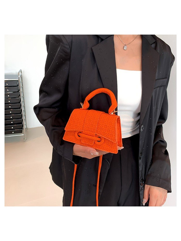 Chic Textured Mini Top Handle Crossbody Bag - Taydiane