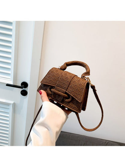 Chic Textured Mini Top Handle Crossbody Bag - Taydiane