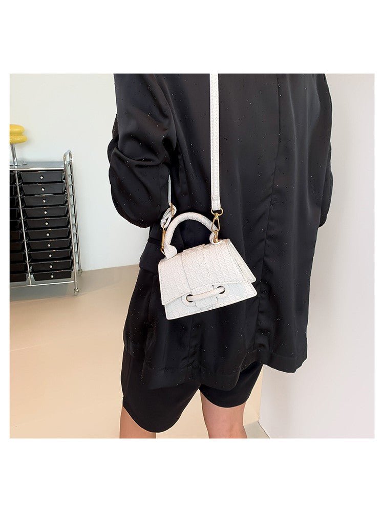 Chic Textured Mini Top Handle Crossbody Bag - Taydiane