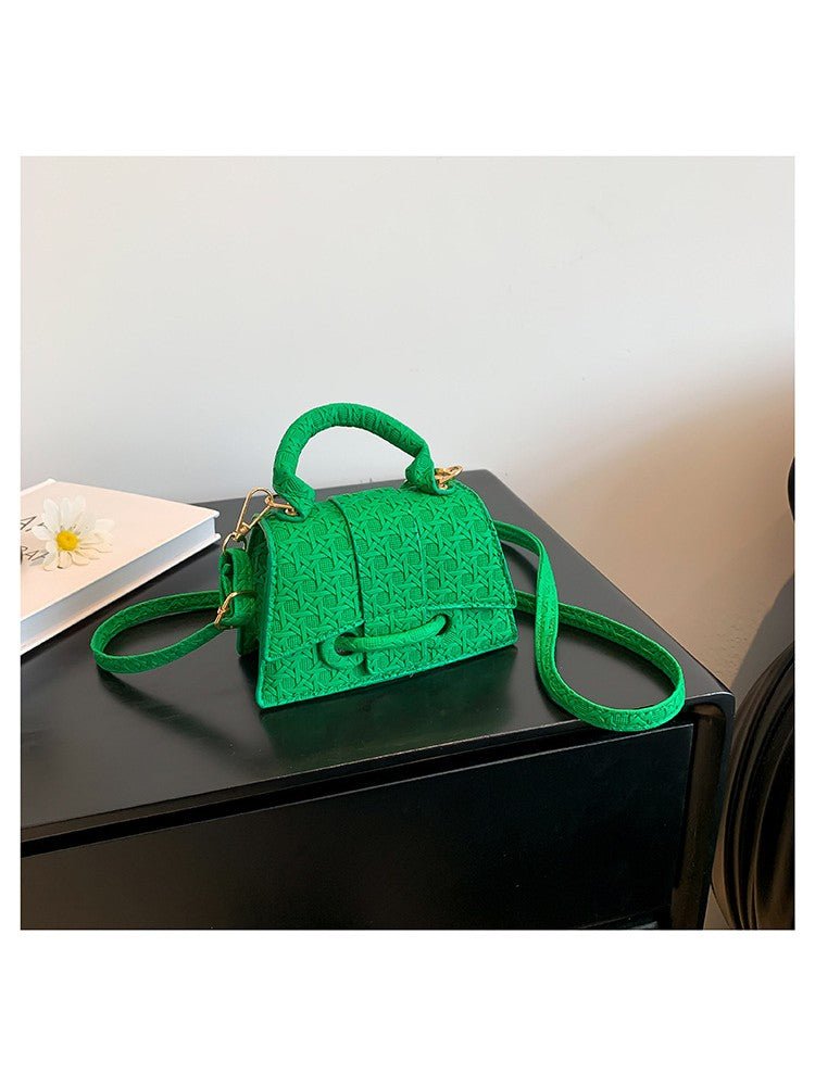 Chic Textured Mini Top Handle Crossbody Bag - Taydiane