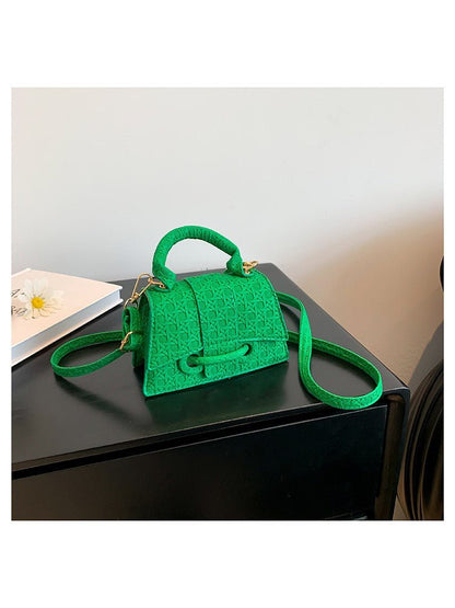 Chic Textured Mini Top Handle Crossbody Bag - Taydiane