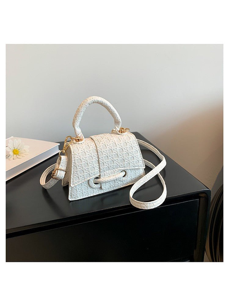 Chic Textured Mini Top Handle Crossbody Bag - Taydiane