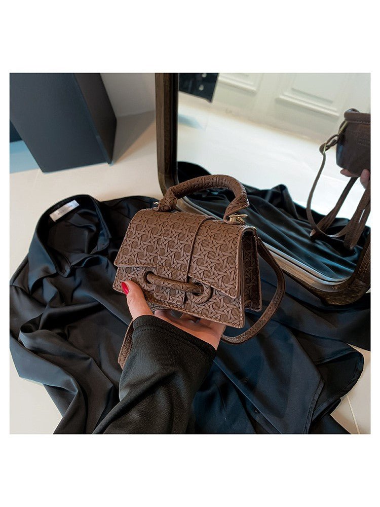 Chic Textured Mini Top Handle Crossbody Bag - Taydiane