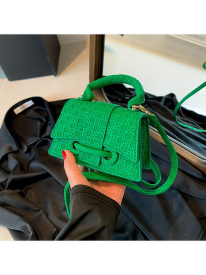 Chic Textured Mini Top Handle Crossbody Bag - Taydiane