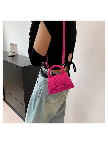 Chic Textured Mini Top Handle Crossbody Bag - Taydiane