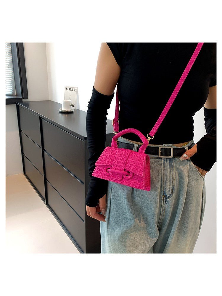 Chic Textured Mini Top Handle Crossbody Bag - Taydiane