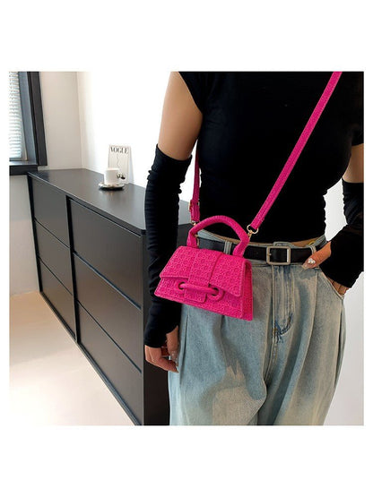 Chic Textured Mini Top Handle Crossbody Bag - Taydiane