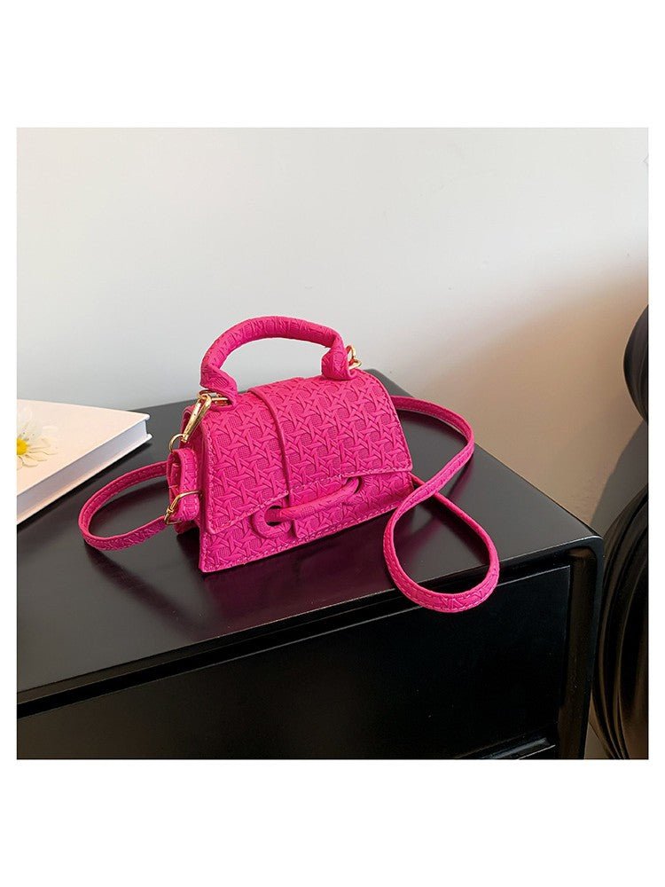 Chic Textured Mini Top Handle Crossbody Bag - Taydiane