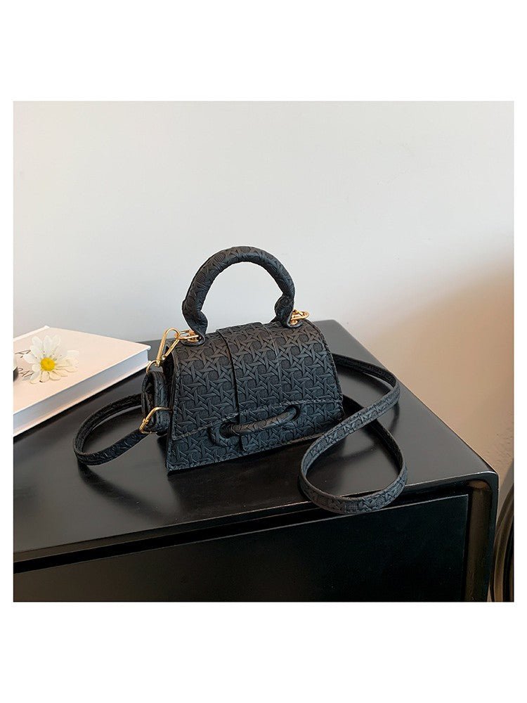 Chic Textured Mini Top Handle Crossbody Bag - Taydiane