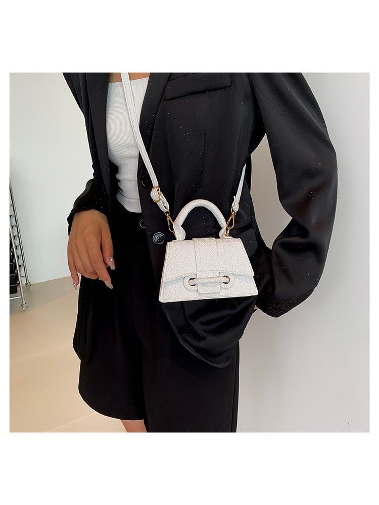 Chic Textured Mini Top Handle Crossbody Bag - Taydiane
