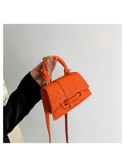 Chic Textured Mini Top Handle Crossbody Bag - Taydiane